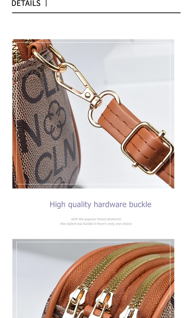 3 PU per borsa a tracolla a spalla firmata da donna cerniera liscia 2024 borse femminili di nuova moda estiva_voghion.com