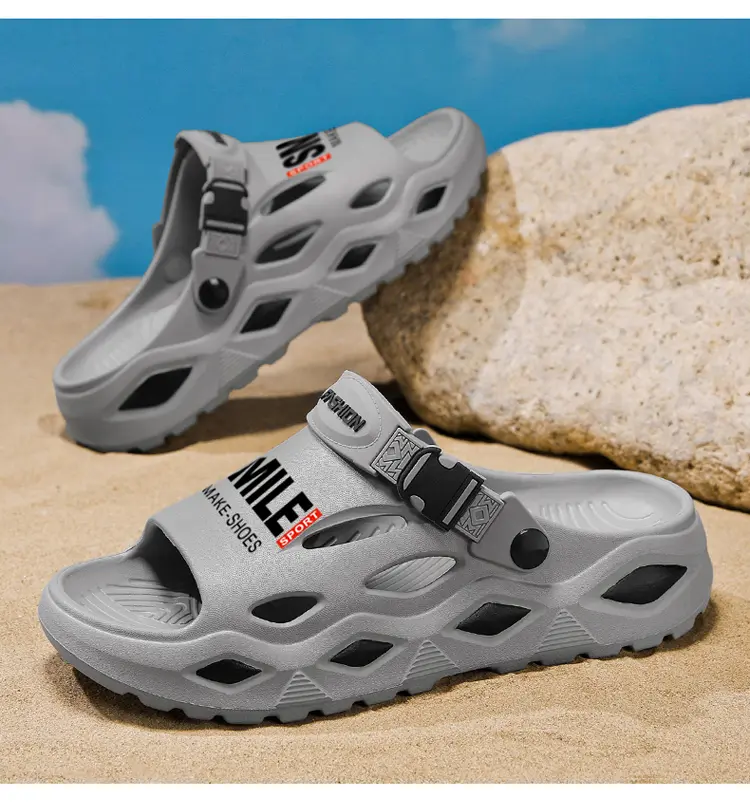 Outdoor Beach Slippers One-word Light Slippers Two Shoes_voghion.com
