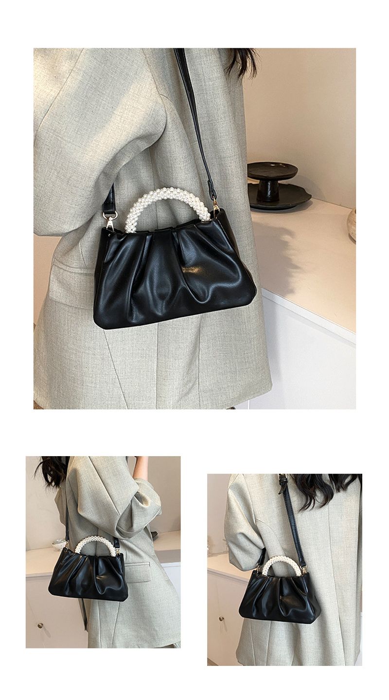 And High-end Feeling Cloud Pearl Handle Handle, Single Shoulder Crossbody Bag, 2024 Summer New Pleated Small Bag_voghion.com