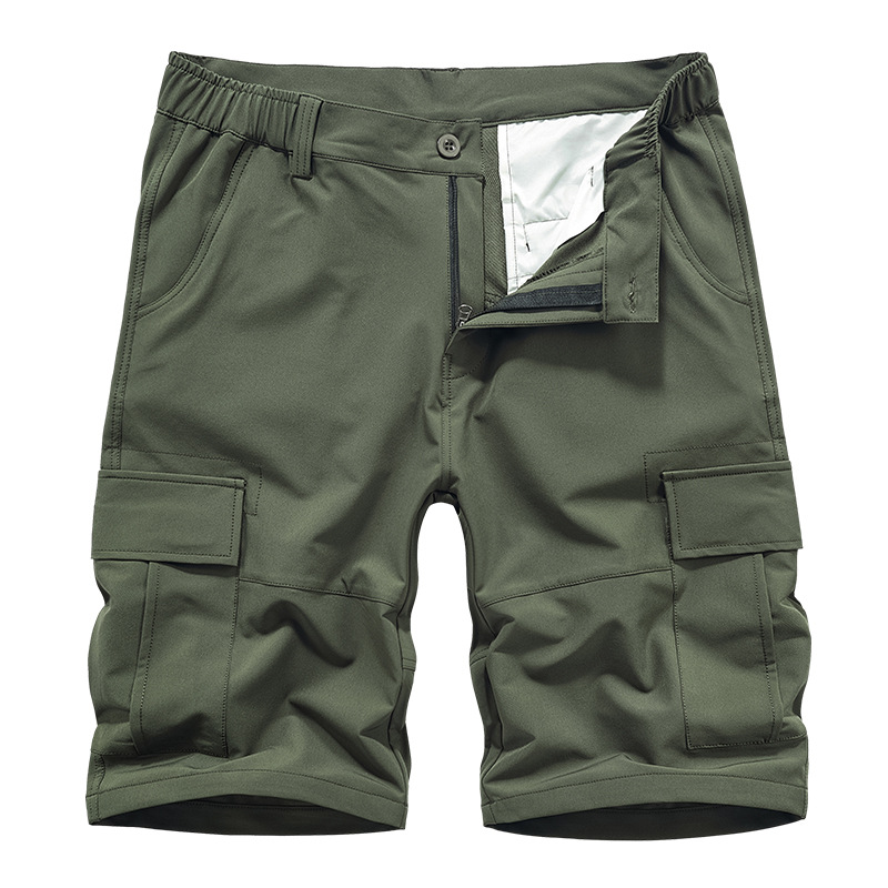 Men's Shorts Elastic Workwear Summer Casual Multi-pocket Capris_voghion.com