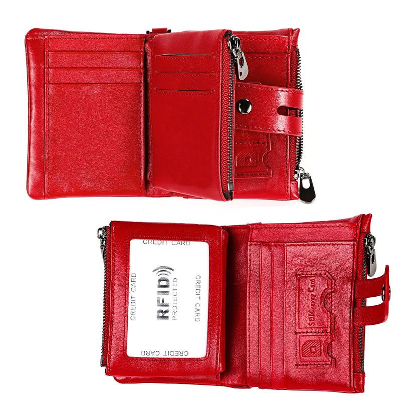 Neue männer echte RFID crazy horse leder zipper frauen retro multifunktionale kurze brieftasche_voghion.com
