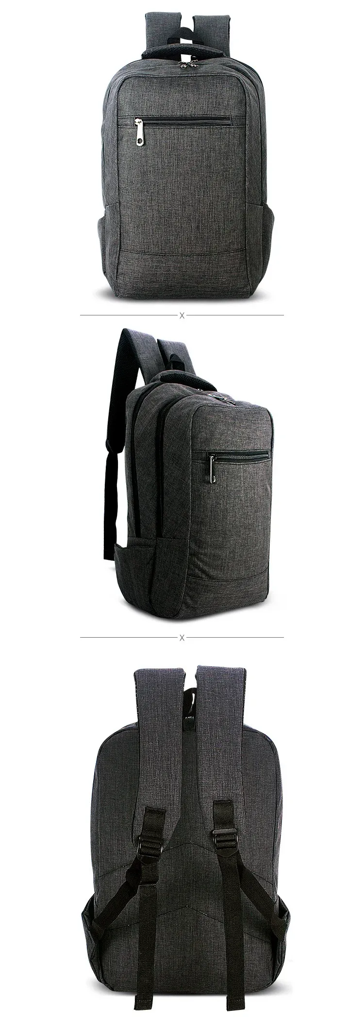 Men Laptop Business Computer Daily Use Women Men's Bag Backpack Grey Leisure Backpacks_voghion.com