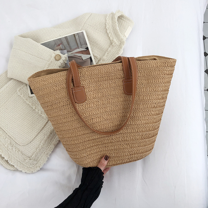 Stroh Tasche Für Damen Große Schultertasche Für Den Strand_voghion.com