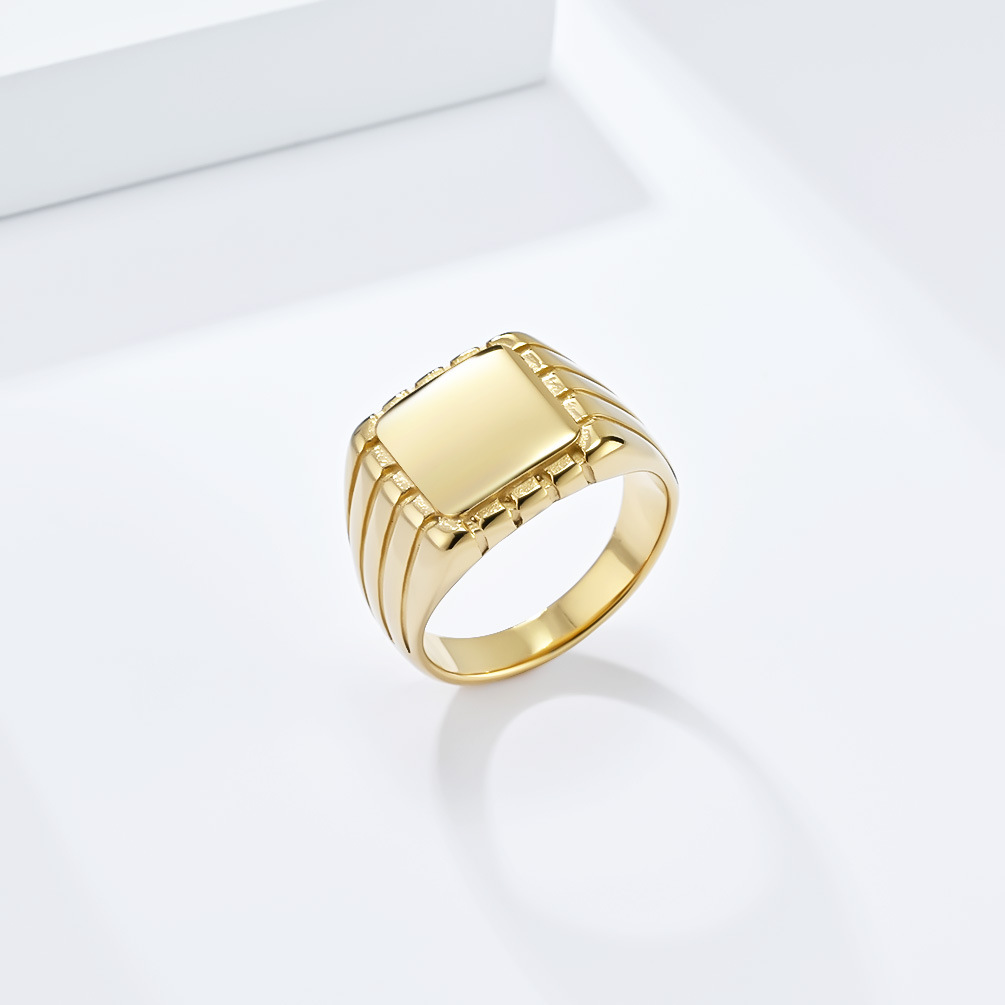 Bague carrée en acier titane à surface froide de style européen et américain, niche de personnalité, anneau simple et uni, accessoires de bijoux