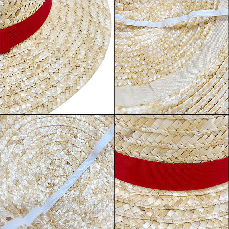 Cappello estivo piatto Luffy stesso stile cappello di paglia da donna cappello da spiaggia per bambini cappello parasole in rafia all'ingrosso_voghion.com