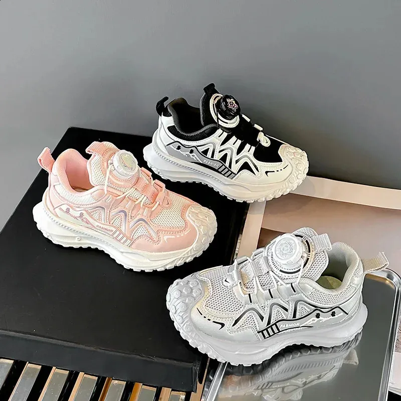 Dziecięce sportowe buty dla chłopców antypoślizgowe PU dziewczęce do koszykówki modne skórzane buty dziecięce krótkie i grube do szkoły tenisowej_voghion.com