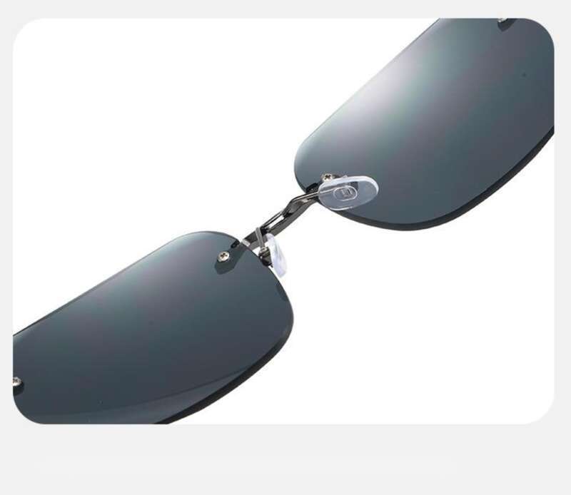 Sunglasses Men Frameless Polarised Uv Protection For Driving_voghion.com