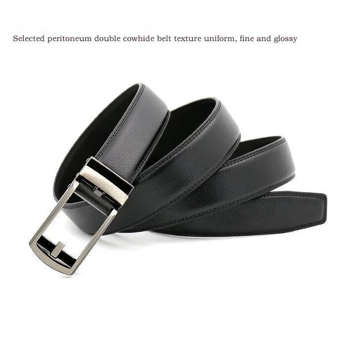 New Hot Selling Belt for Men's Imitation Needle Buckle Automatic Buckle Belt Size Three Good Leather Cowhide Belt_voghion.com