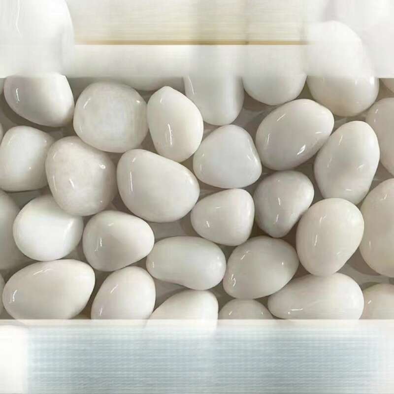 Maceta hidropónica de guijarros blancos puros naturales pulidos para balcón, jardín y paisajismo._voghion.com
