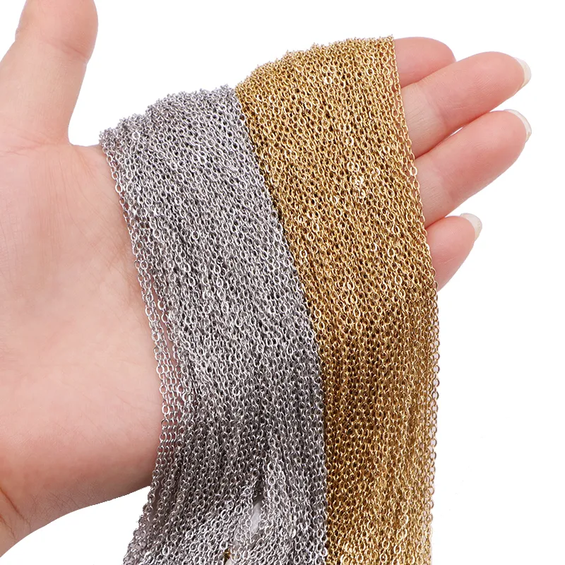 Ketten 10 teile/los 1,5mm Dicke Edelstahl Link Halsketten Halskette Für Diy Zubehör Schmuck Machen 45 5cm_voghion.com