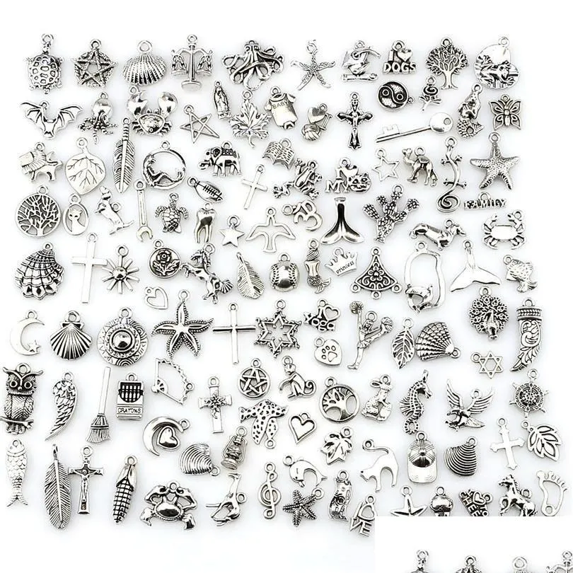 Charms Mix 120 piezas Vintage Antique Sier Mini Life Alloy Pendant Diy Making Drop Delivery Hallazgos Componentes Joyería Judía_voghion.com