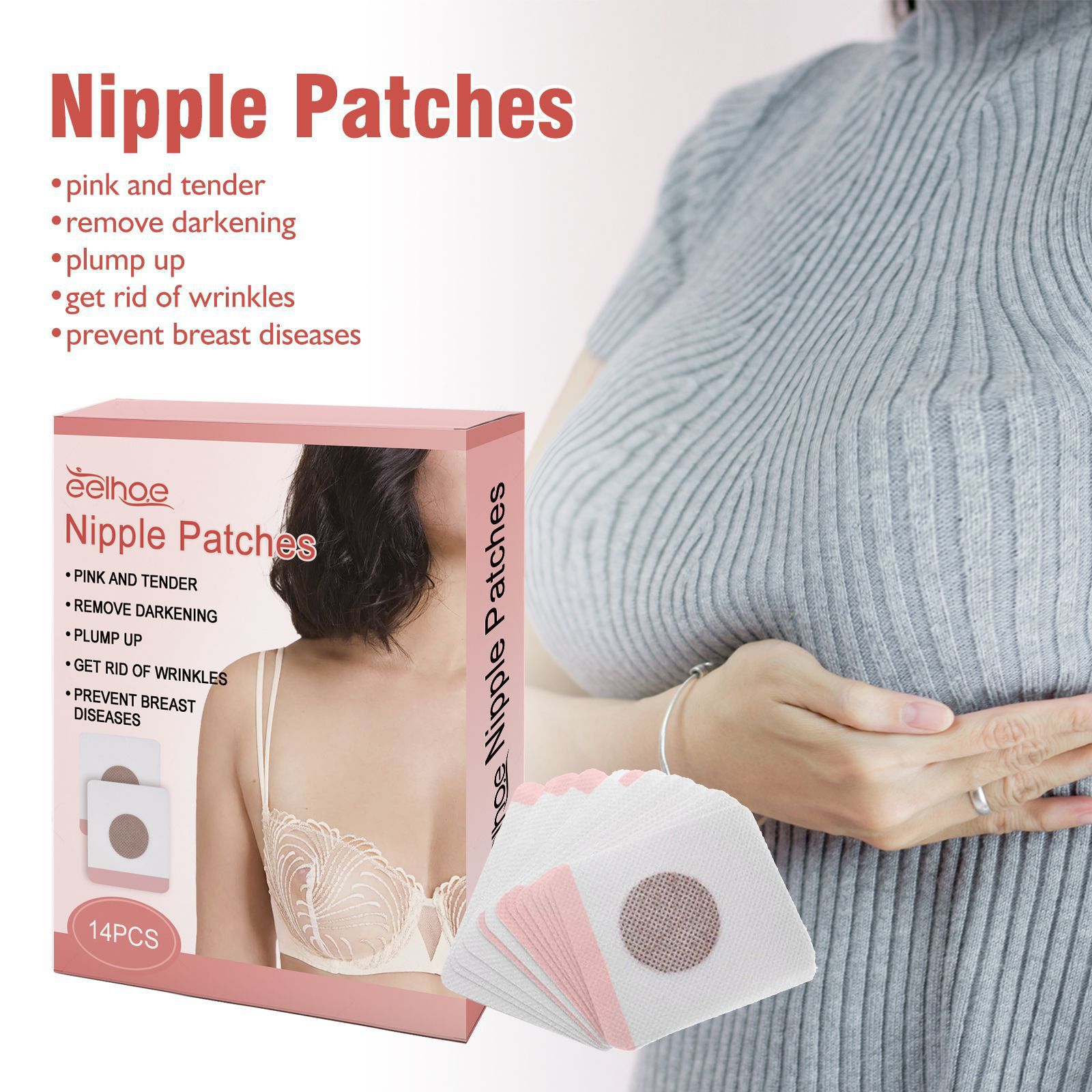 EELHOE nipple is tight, plump, full, with a pad that lifts the chest prevents sagging. Massage and beauty breast patch_voghion.com