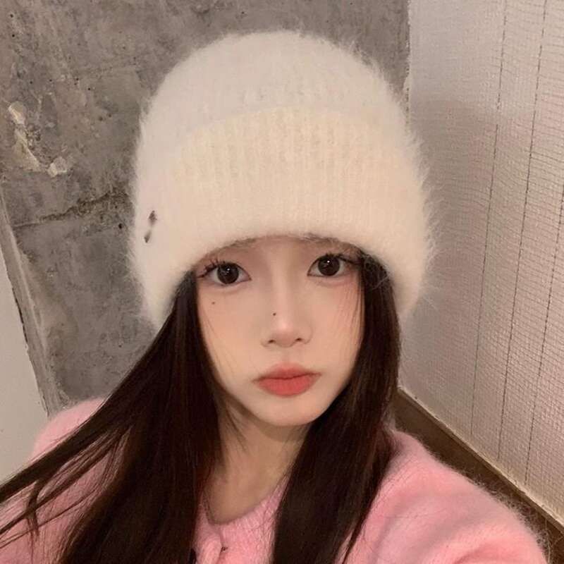 Klopfatmosphäre ~ Hochwertige Alpakawolle für Herbst und Winter, großer Kopfumfang, vielseitiger Flor, kaltes warmes Ohr_voghion.com