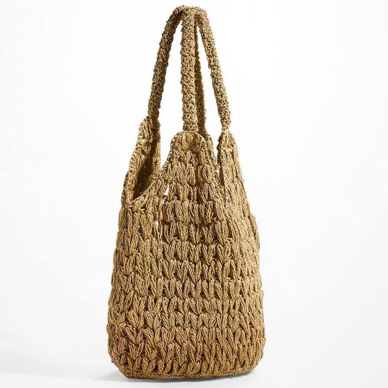 Koreanische Retro-Schulter-Stroh Neue Sommer einfache tragbare Stroh gewebte Meer Urlaub Strand Damen Tasche_voghion.com