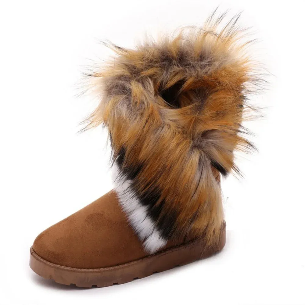Warm Women's Suede Platform Snow Boots Ankle Boots Plush Lining_voghion.com