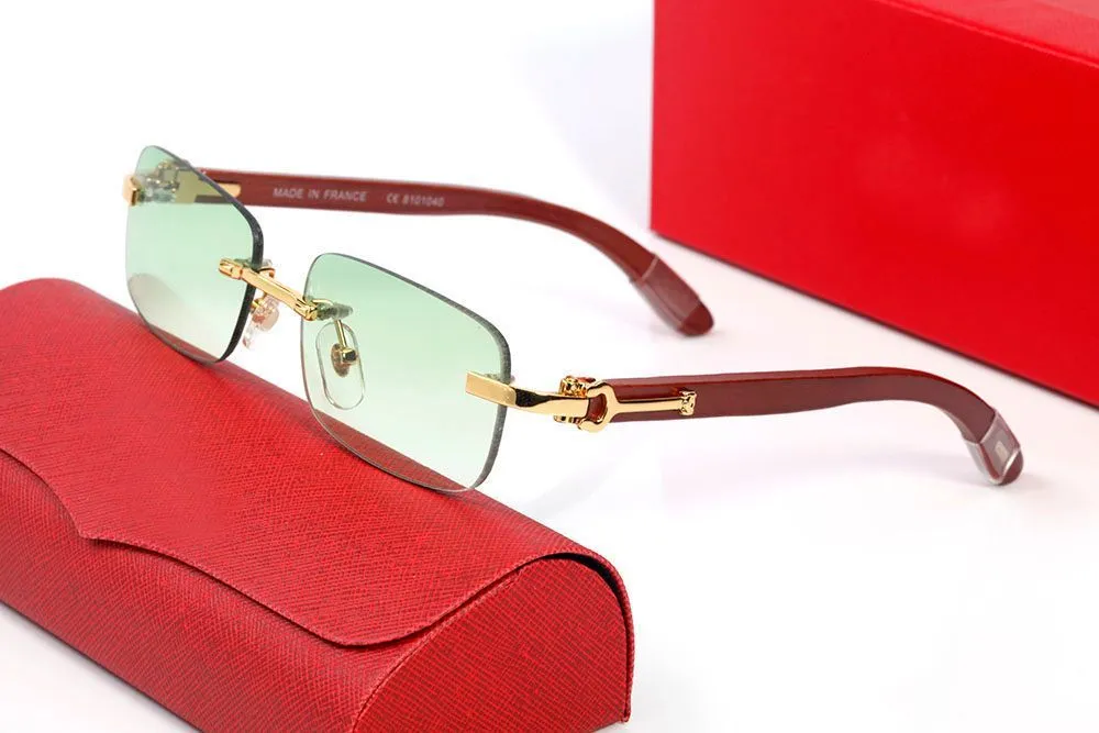 Fashion Designer Sunglasses for Women Mens High Quality Outdoor Drive Sunglass Beach Rectangular Sier Frameless Black_voghion.com