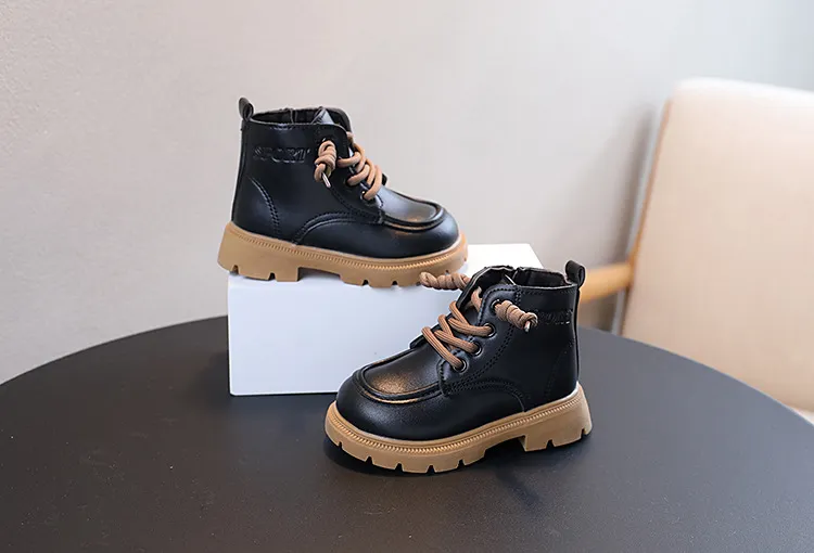Kinder Leder Mädchen Jungen Herbst Winter Neue Mode Britischen Stil Casual Bequeme Kleinkind Kurze Kinder Stiefeletten_voghion.com