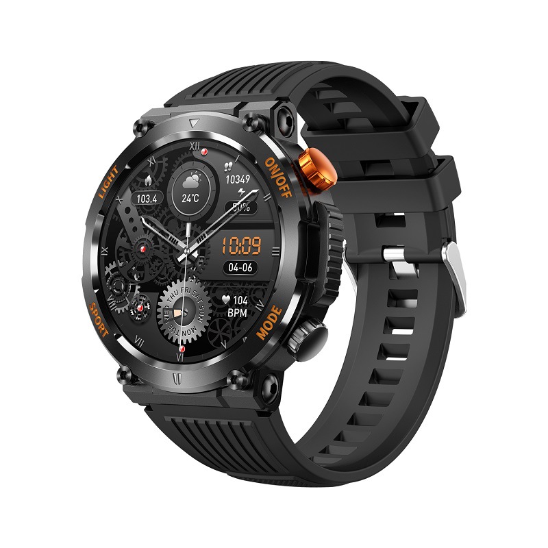 Smart HT17 Outdoor Heart Rate Blood Oxygen Monitoring Sports Round Bluetooth Call Three-Proof Watch_voghion.com