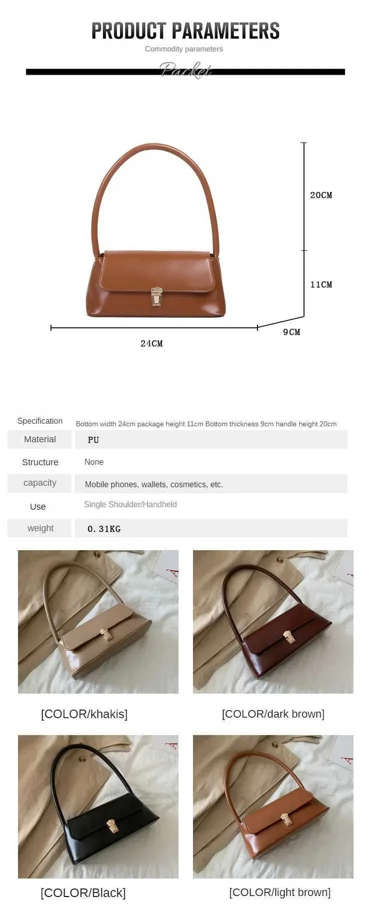 Brand Crossbody Bags for Women Fashion Design Underarm 2024 Woman Shoulder Bag Female Handbag and Purses Solid_voghion.com