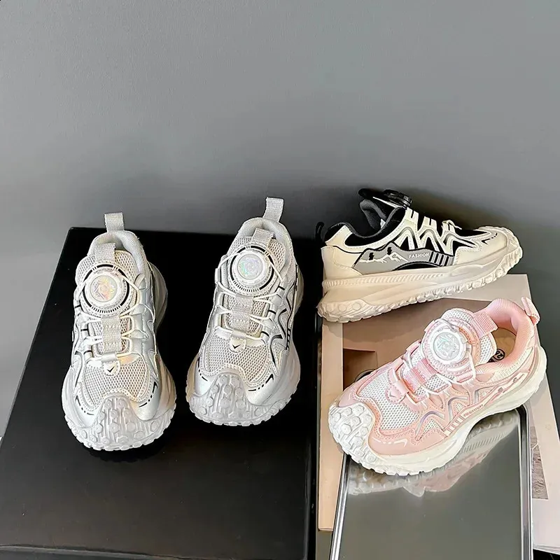 Dziecięce sportowe buty dla chłopców antypoślizgowe PU dziewczęce do koszykówki modne skórzane buty dziecięce krótkie i grube do szkoły tenisowej_voghion.com