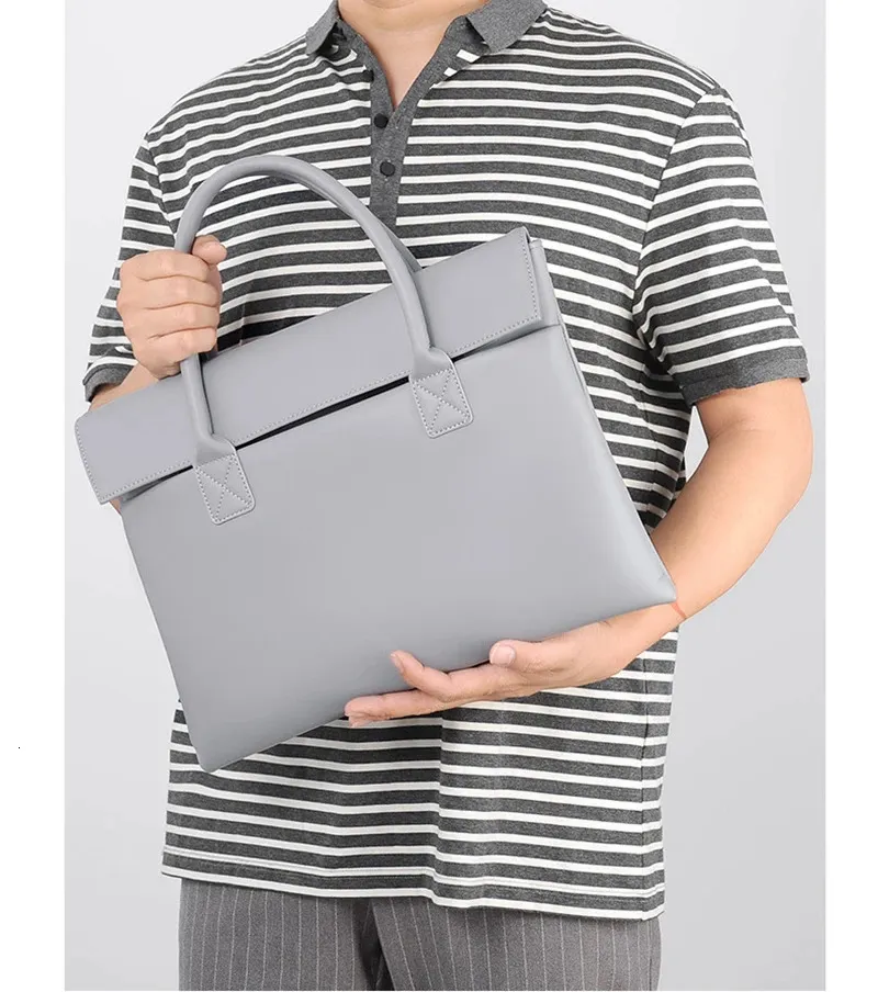 Cartella da donna Borsa esecutiva in pelle PU Borsa da ufficio Lavoro d'affari Pendolarismo Riunione Borsa semplice e resistente per uomo 14 pollici_voghion.com
