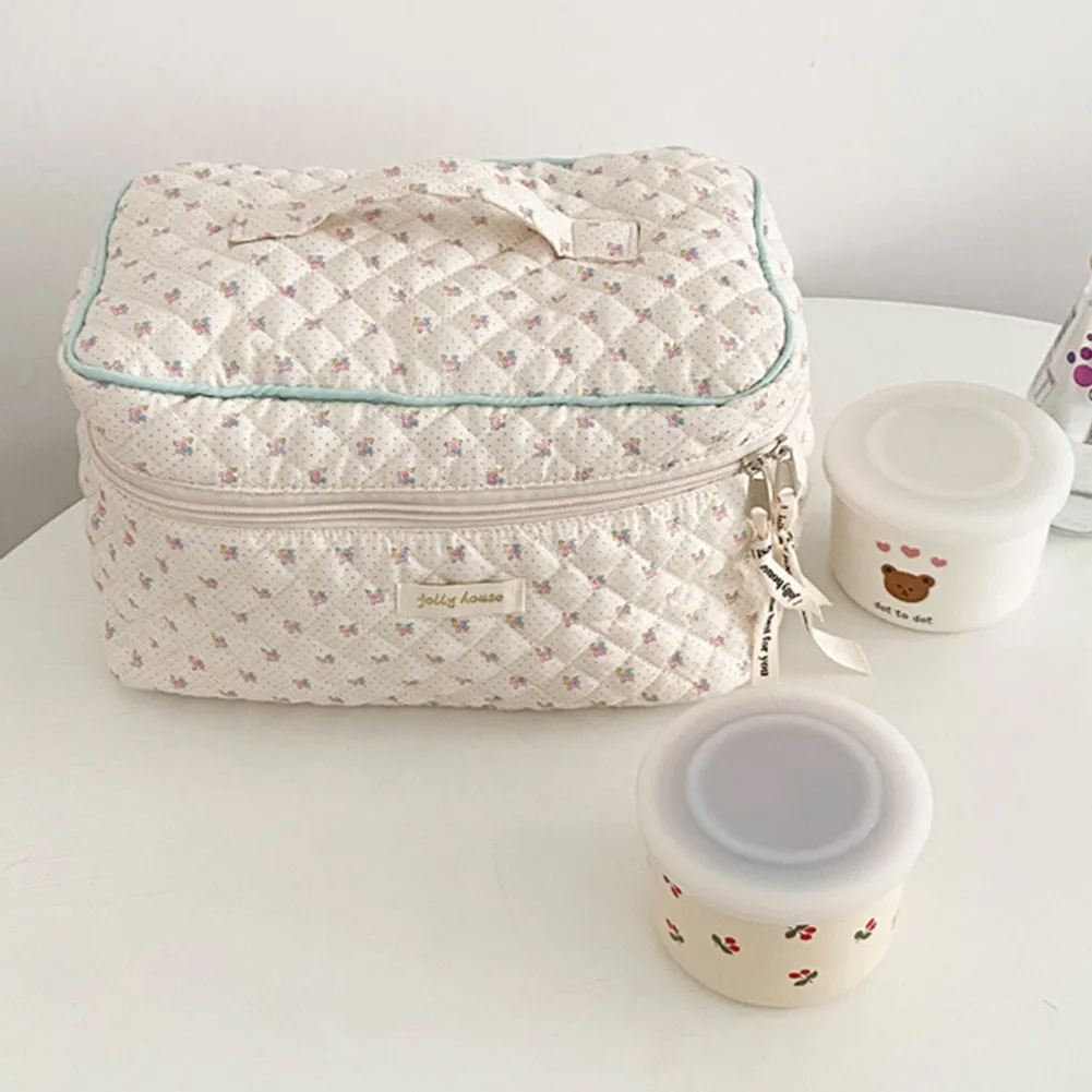 Mini trousse de maquillage imprimée pour femme, étui de rangement matelassé pour cosmétiques, sac portable pour pièces de monnaie, articles divers, porte-cartes de crédit_voghion.com