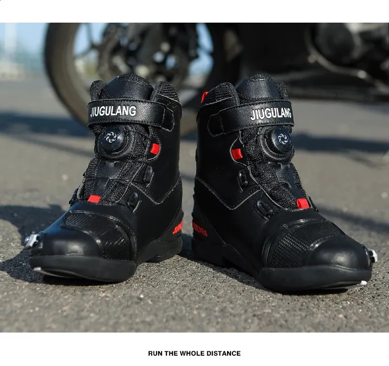 mens leather breathable anti slip wear-resistant rider boots motorcycle racing ankle length shoes 241105_voghion.com