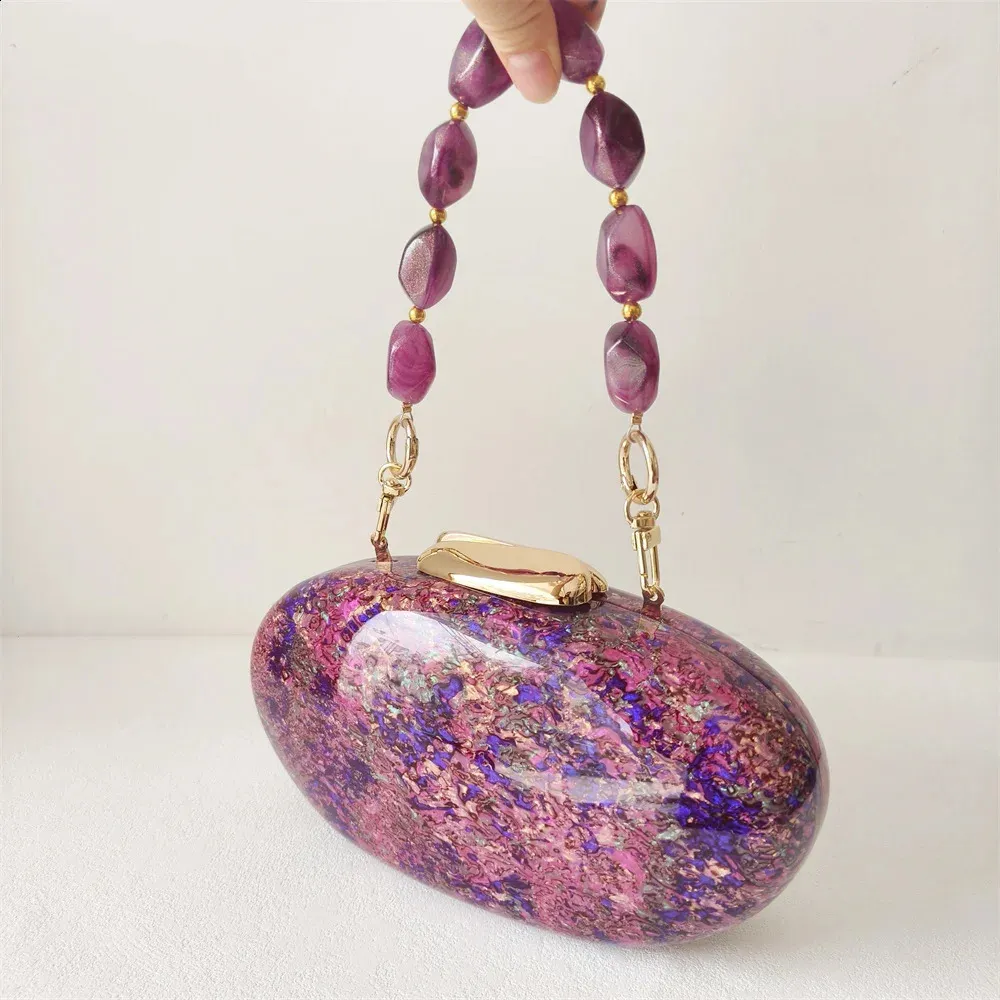 Borsa a conchiglia con chiusura in metallo, da donna, a tracolla, con catena a serpente, in acrilico, per feste, matrimoni, serate, borsetta a forma di uovo_voghion.com