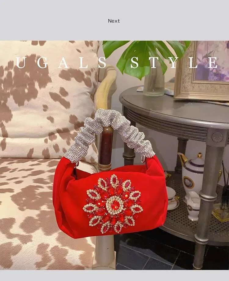 Glitter Shiny Rhies Dia Evening Fashion Hobo Women's Handbag Wedding Party Clutch Purse Crossbody Bag Street Dressing_voghion.com