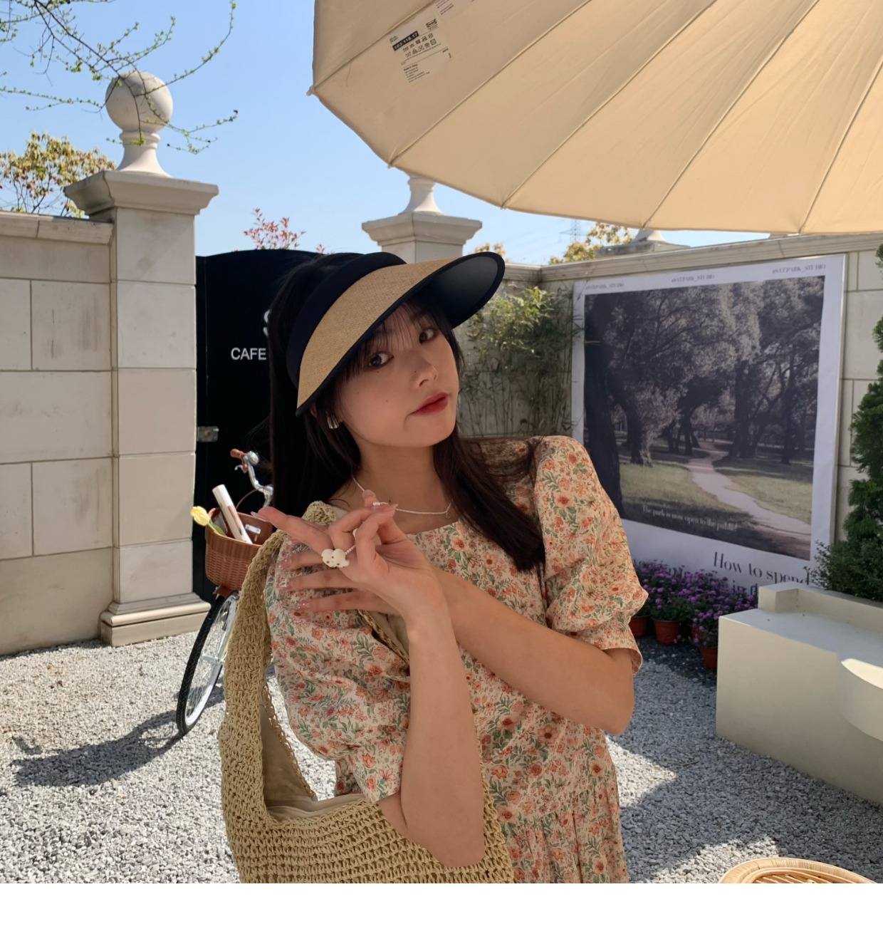 Spring New Hardtop Straw Weaving Empty Top Women's Big Eaves and UV Summer Cycling Sun Protection Hat_voghion.com