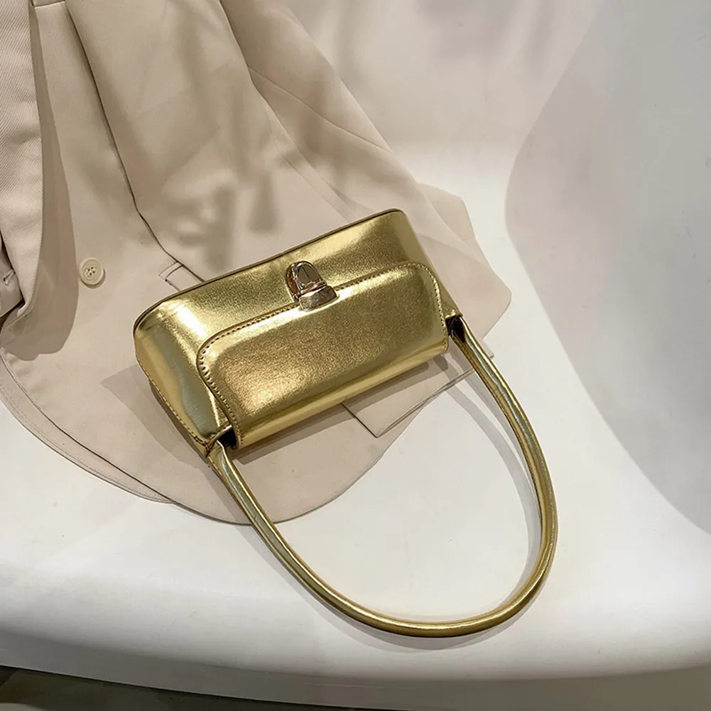 Handtassen voor dames, eenvoudige handtassen met handvat, Franse tote, elegante glanzende oksel, schoudertas van PU-leer voor dames_voghion.com