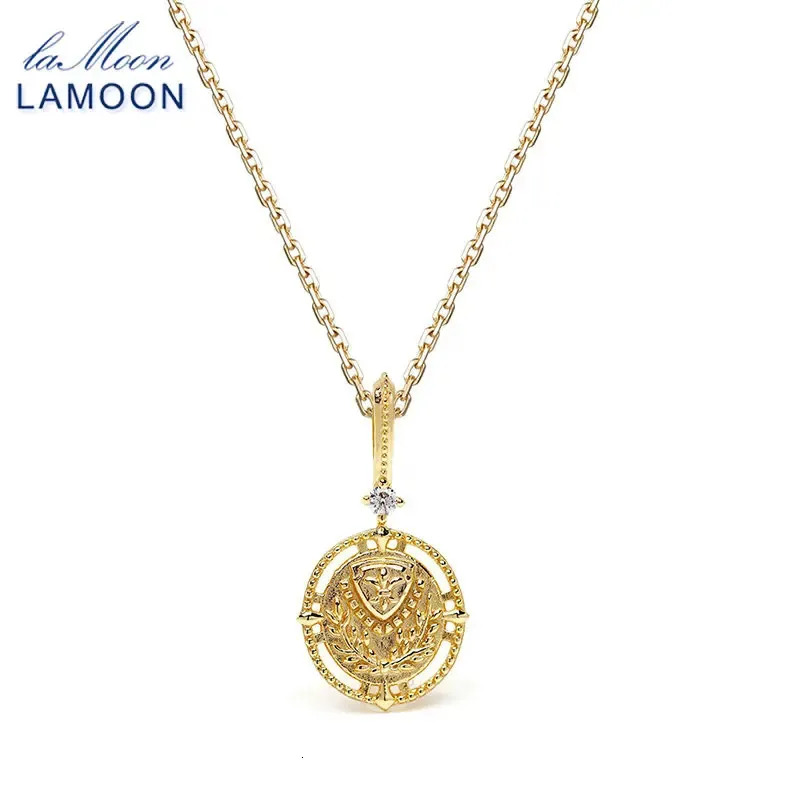 Collier porte-bonheur LAMOON pour femme en argent sterling avec pendentif mini totem plaqué or K, bijoux délicats faits à la main_voghion.com