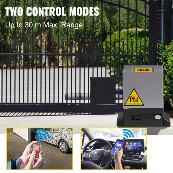 Sliding Gate Opener, 1800 KG 4 M, Automatic Sliding Gate With 4 Remote Controllers & APP Control, Electric Rolling_voghion.com