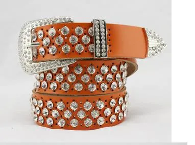 Rhinestone bälte för kvinnor i läder med kristaller midjebälte_voghion.com