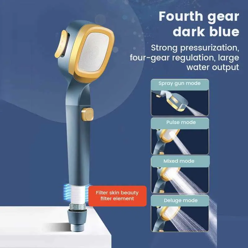 High Pressure Head Saving 4 Modes Filter Adjustable One-Key Stop Water Massage Eco Shower Bathroom AccessoriesCL240710_voghion.com