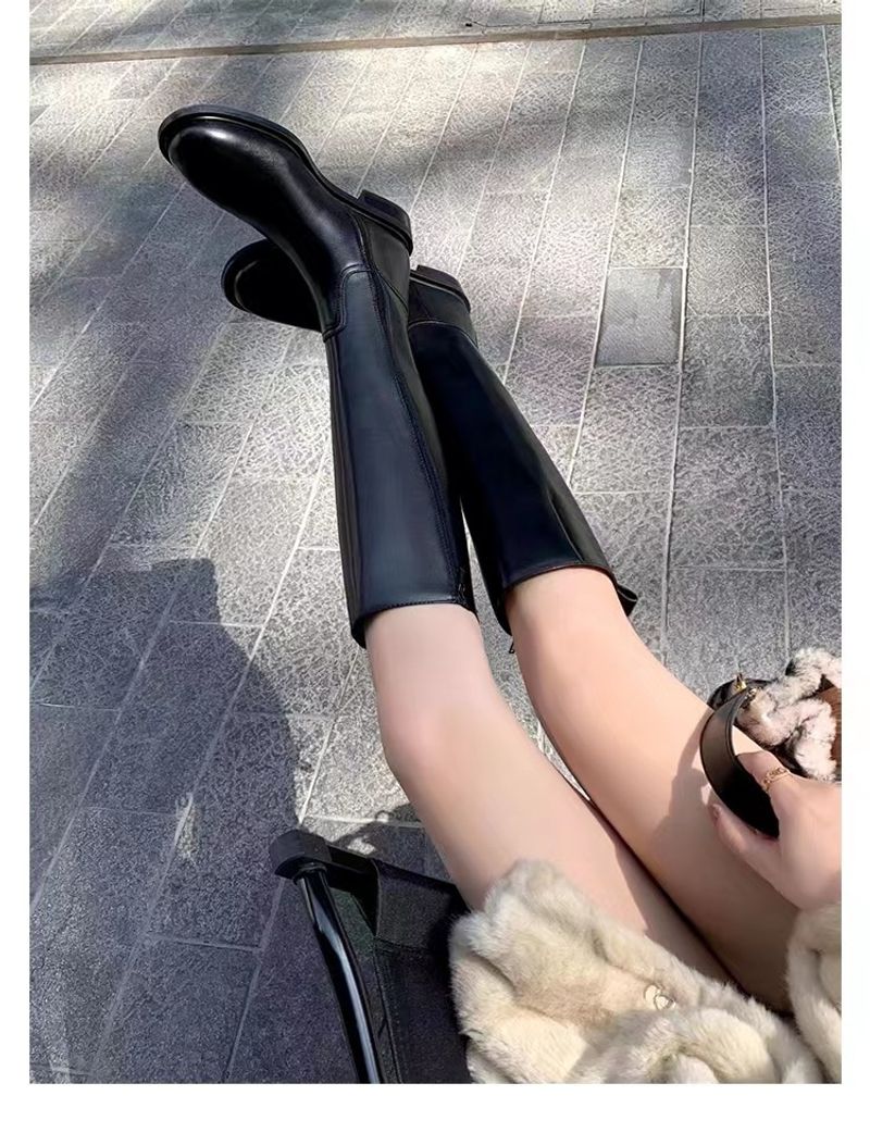 Hot Selg high-end minimalistlik ümmargune varvas madala kontsaga külgmine tõmblukk Moodne naiste peen kvaliteetne pika jalaga ratsu_voghion.com