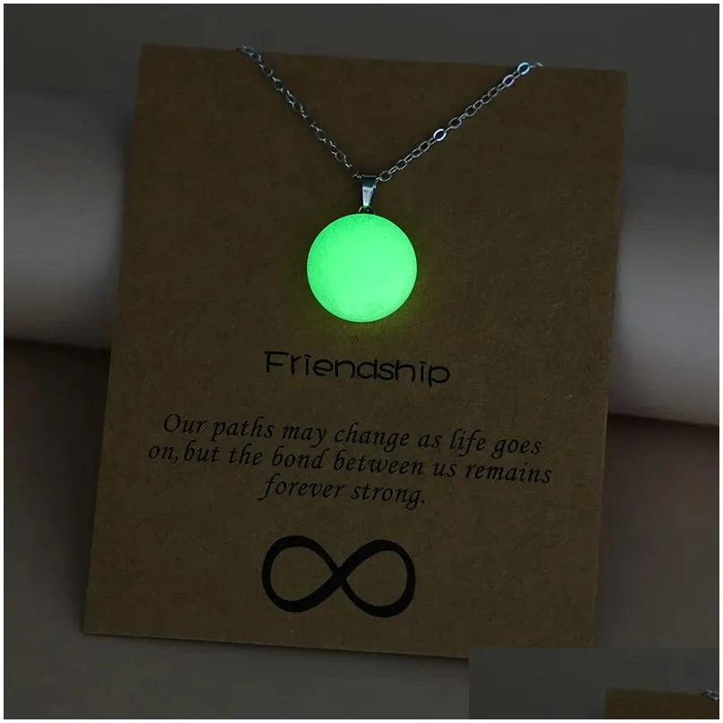 Colares com pingentes Simples Contas Luminosas Colar Noite Brilhante Estrela Redonda Coração Brilham No Escuro Para Homens Mulheres Dia Das Bruxas_voghion.com