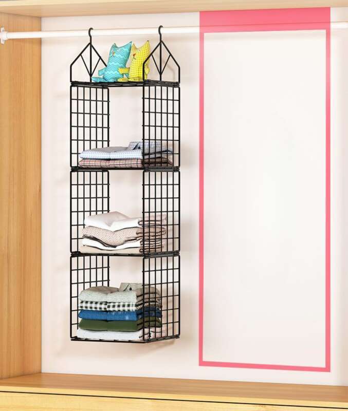 【 1161 People's Collection 】 Layered Wardrobe Storage Artifact Dormitory Built-in Shelf Cabinet Partition Hanging_voghion.com