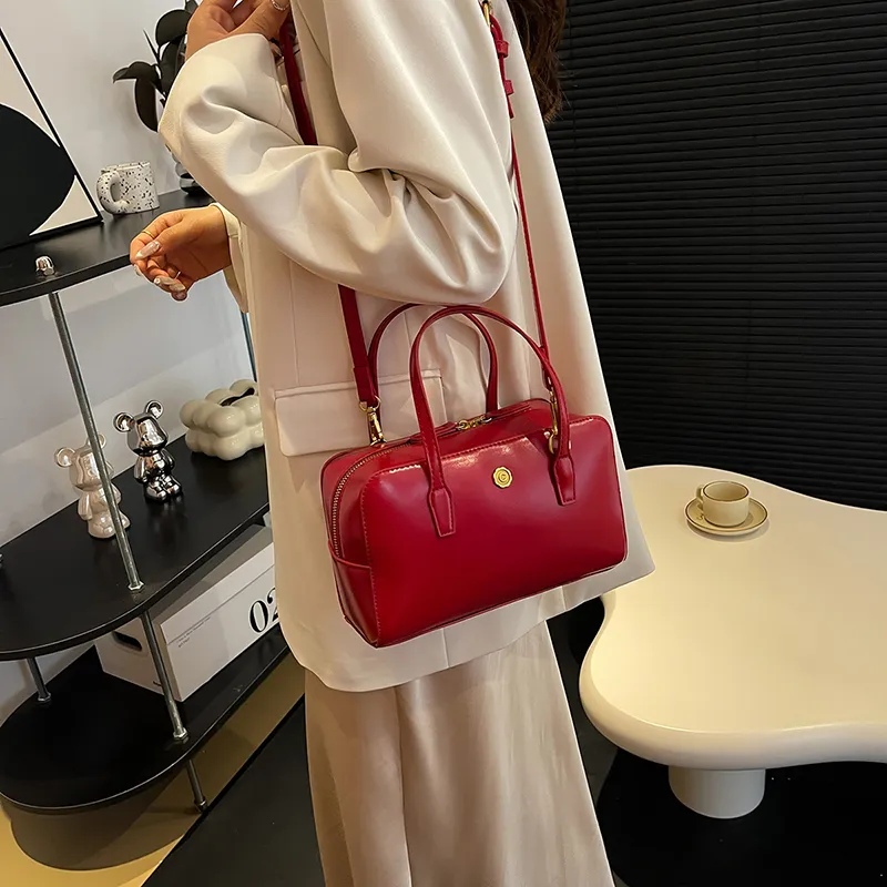 Kordelzug Kleine PU Leder Umhängetaschen Mit Kurzen Griff Für Frauen 2024 Sommer Koreanische Mode Schulter Dame Handtaschen_voghion.com