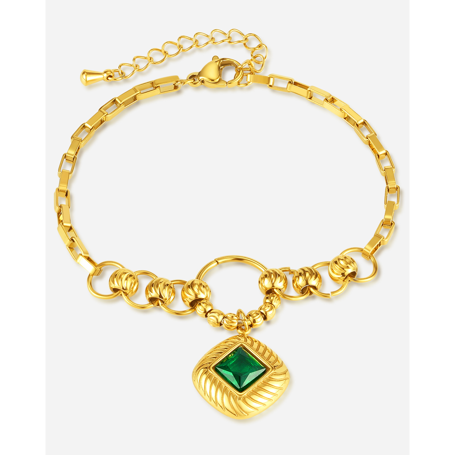 Bracciale in acciaio inossidabile con pendente in zircone di alta qualità_voghion.com