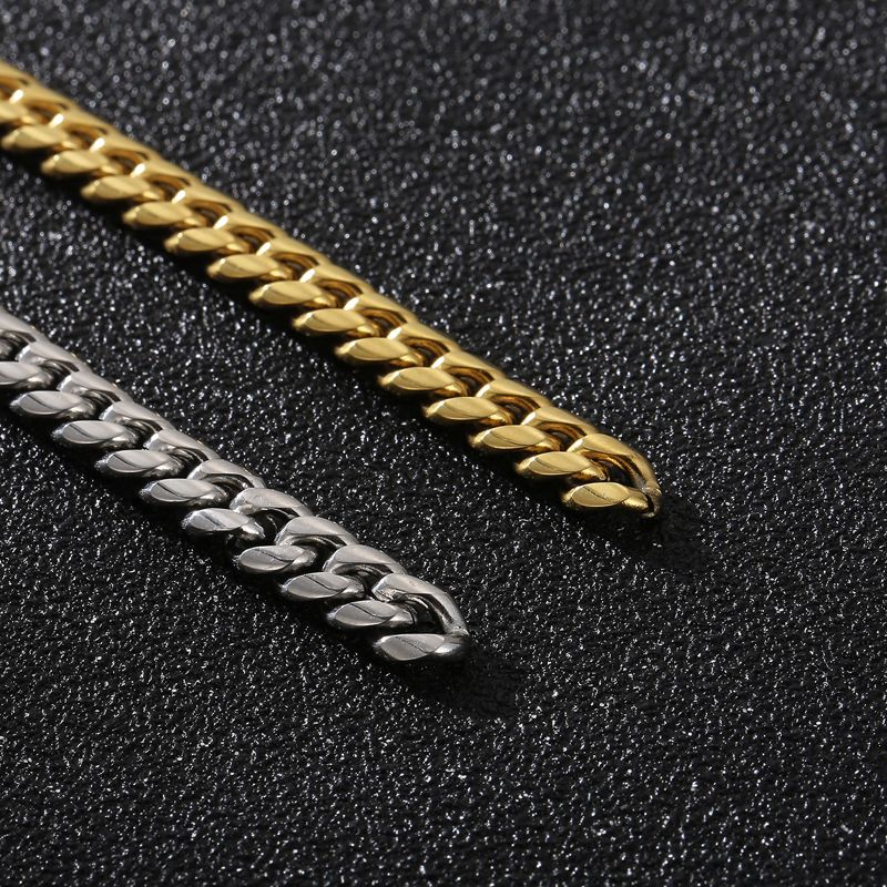 Bracciali da uomo in acciaio al titanio tinta unita alla moda_voghion.com