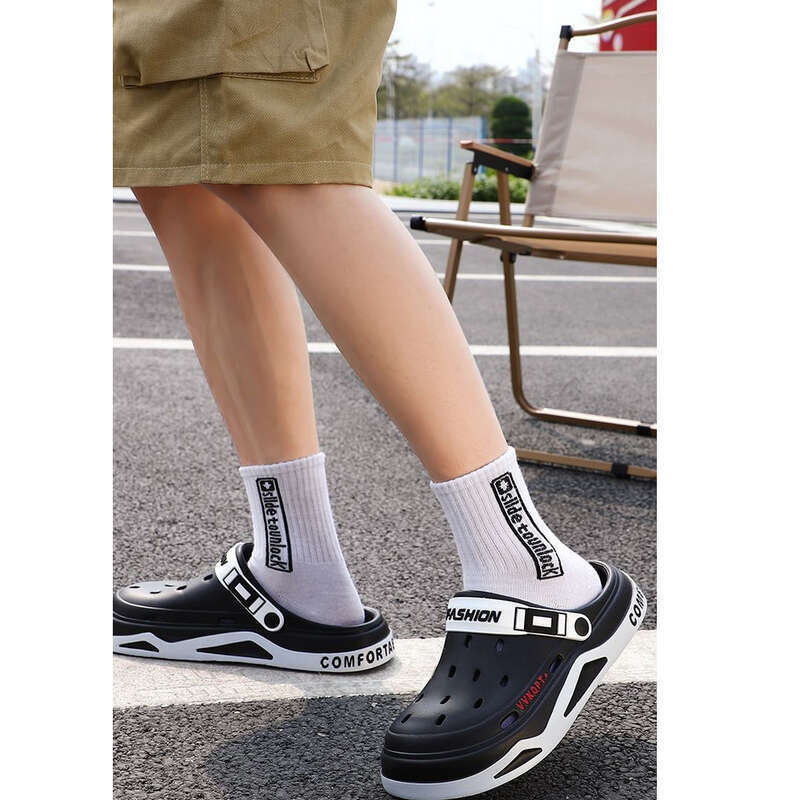 Thick Bottom Perforated Shoes Men's Summer 2025 New Beach Toe Sandals Men's_voghion.com