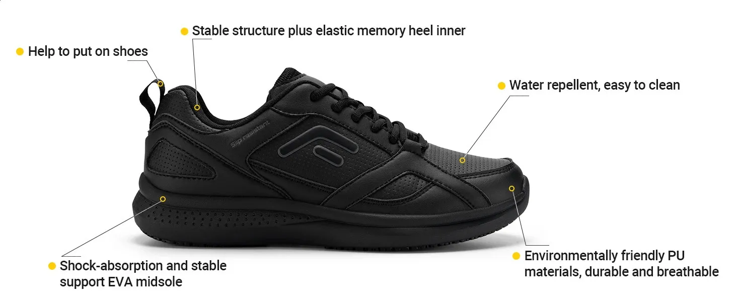 Men's Work Shoes Athletic Breathable Non-slip Trainers Wide Fit_voghion.com