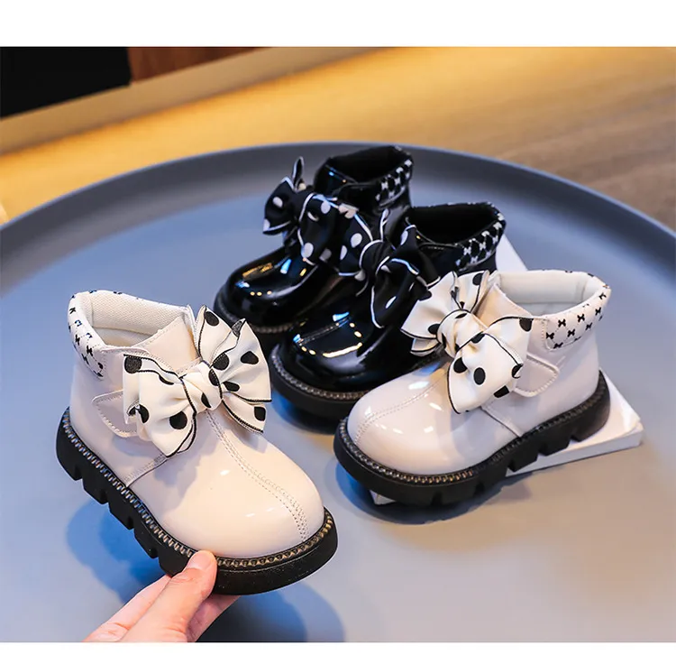 Cizme de piele pentru fete, cu platformă și bowknot, pentru copii mici, cu talpă moale și scurtă, pentru copii, Cutefeet_voghion.com