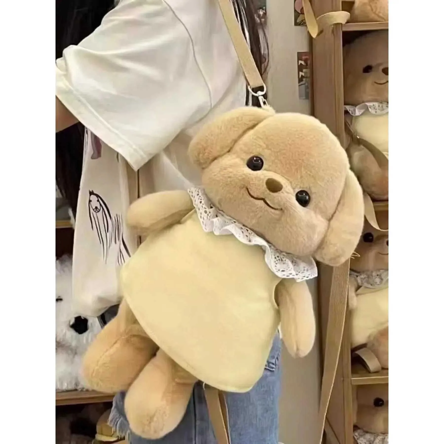Designer-Rucksack Plüsch Niedliche Pudelpuppe Cartoon Hund Geburtstagsgeschenk Kaii Große Kapazität Kinderspielzeugtasche Y241115_voghion.com
