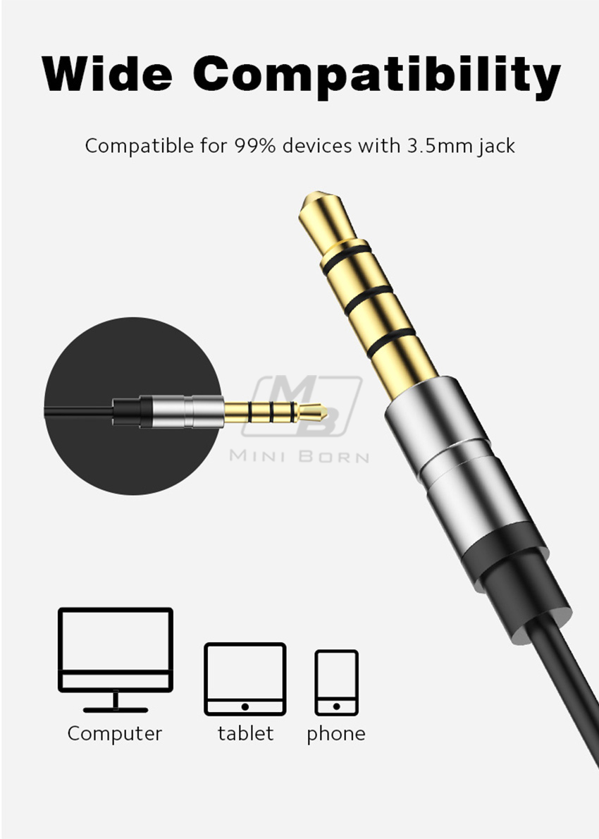 Écouteurs filaires 2024 3,5 mm GAMING Casque Écouteurs, écouteurs intra-auriculaires PUBG MLBB GAMING Écouteur, qualité sonore stéréo HIFI Deep Bass, contrôle du volume, Ea_voghion.com
