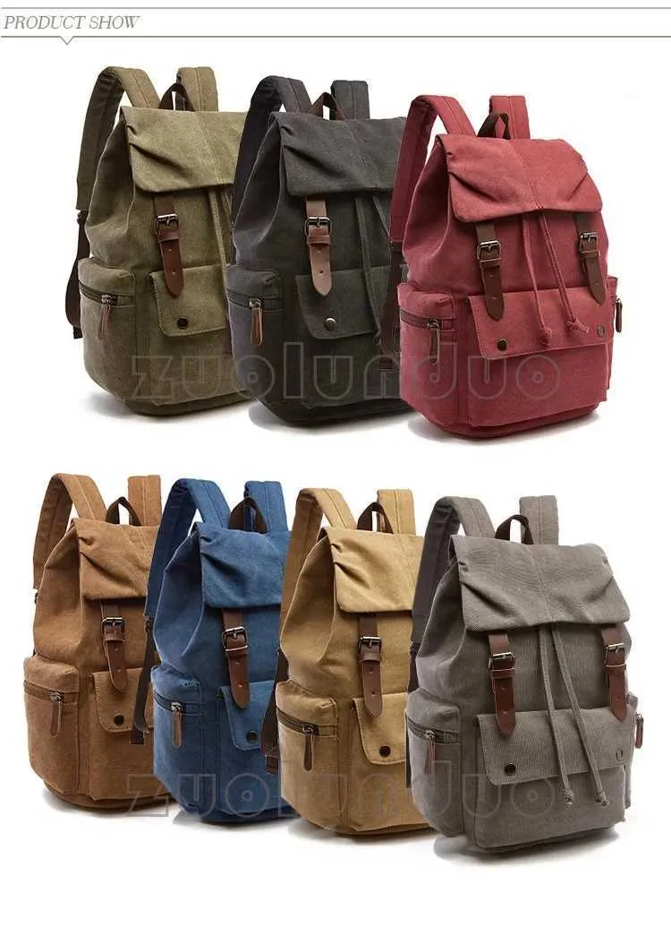 Sac à dos vintage en toile pour ordinateur portable pour hommes Mochila Feminina Mode Anti-vol Femmes Sacs à dos de voyage Sac à dos d'école C241031_voghion.com