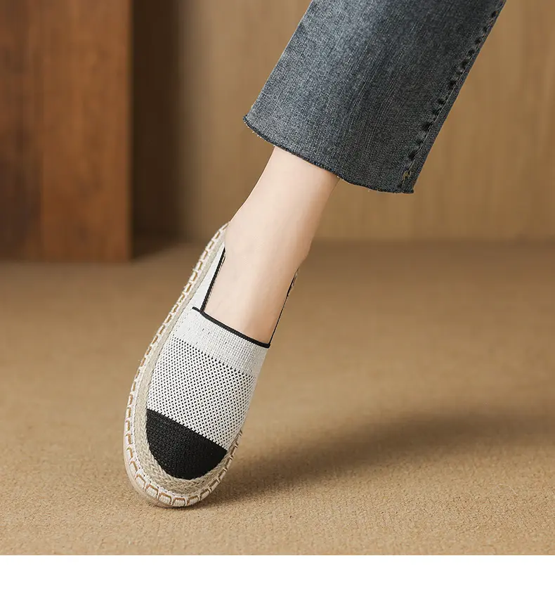 CMY Summer New Fly Woven Shoes Mesh Breathable Straw Fisherman Shoes_voghion.com