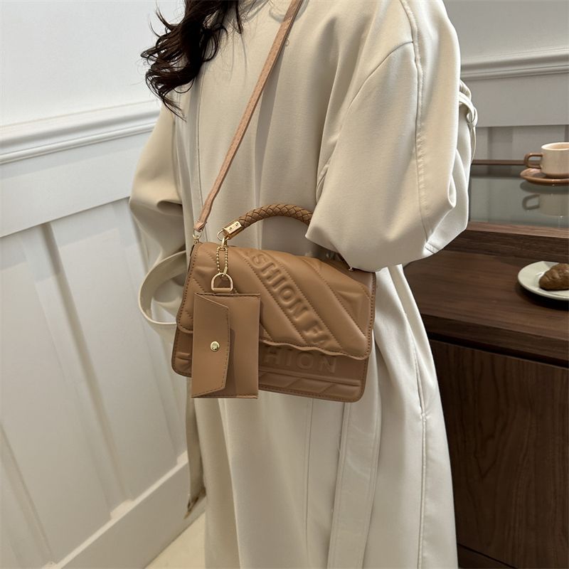 Geanta de dama din piele PU, culoare solida, stil clasic, cu capac_voghion.com