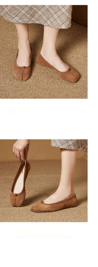 Patchwork Toe 2024 New Green Ballet Women's Shoe_voghion.com